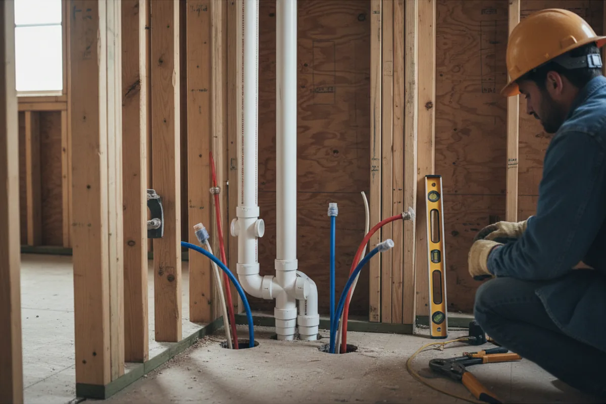 Drain and supply rough-in during Toilet Repair and Installation in Conover